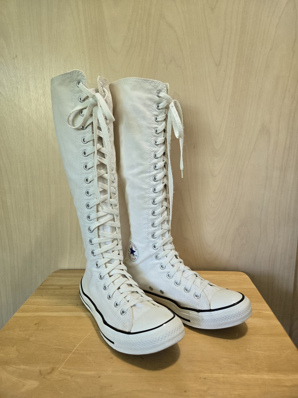 Converse Women's White Knee-High Lace-Up Sneakers